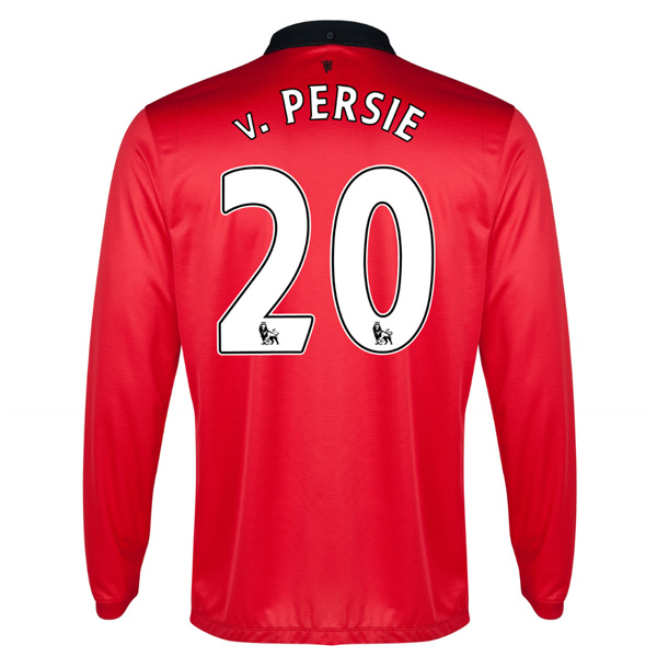 13-14 Manchester United #20 v.Persie Home Long Sleeve Jersey Shirt - Click Image to Close